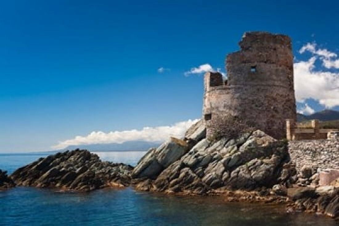 Genoese Tower Erbalunga Canvas Art - Walter Bibikow DanitaDelimont (36 x 24)