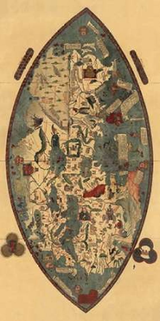 Genoese World Map Canvas Art - Paolo del Pozzo Toscanelli (10 x 20)