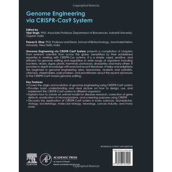 Pre-Owned Genome Engineering via CRISPR-Cas9 System [Paperback] Singh, Vijai and Dhar PhD, Pawan K.