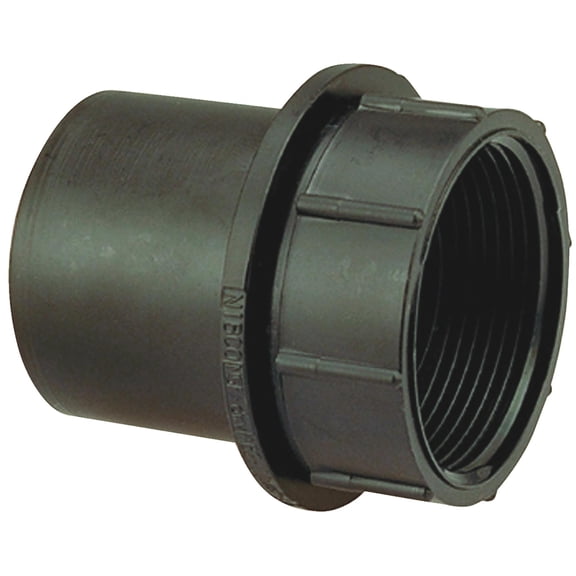 Charlotte Pipe Tray Plug Adapter 1.5 Thread ABS Fitting - 1-1/2 In.