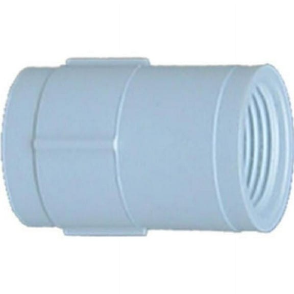 Charlotte Pipe PVC Coupling Threaded Schedule 40 - Durable - 1 Piece, 1.25" x 2" x 1.25"