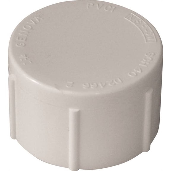 Genova Products Pipe Cap PVC Dome - Female, Durable, SCH 40 - 1-1/2 In, White, Pack Of 1
