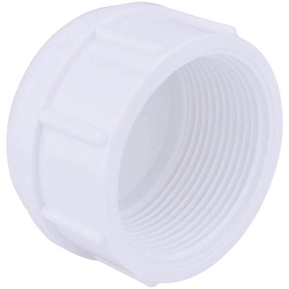Genova Products Pipe Cap PVC Dome - Female, Durable, SCH 40 - 1-1/2 In, White, Pack Of 1