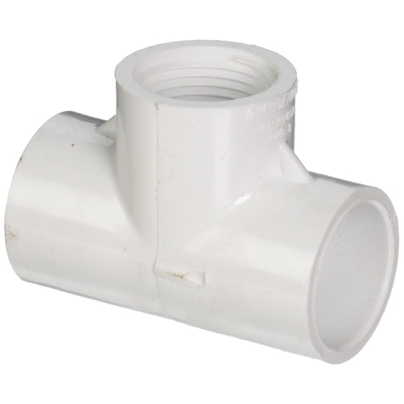 Genova Products PVC Fitting Tee - Durable, White - 1.25" x 2.13" x 2"