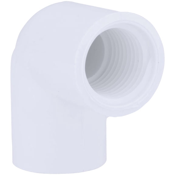 Genova Products Threaded Elbow 33705 - 90 Degree PVC Fitting - 0.5" White