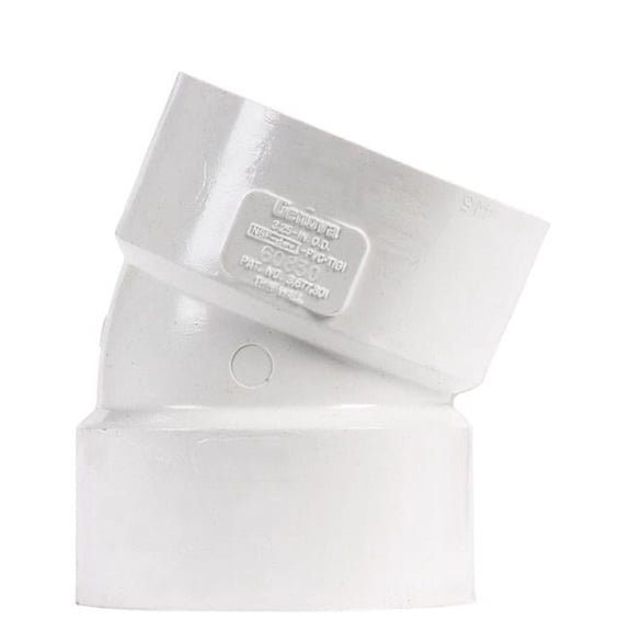 Genova 42619 3 in. Hub x 3 in. Dia. Charlotte Pipe Schedule 30 Hub PVC Elbow