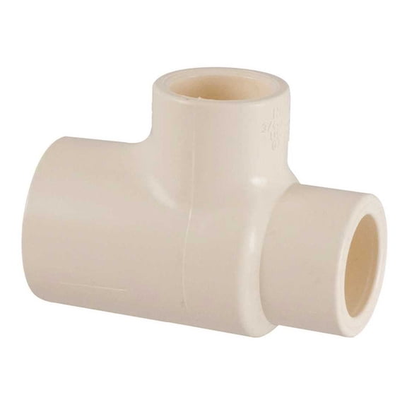 NIBCO C4711HDRR341212 Pipe Tee, 3/4 x 1/2 in, CPVC, SCH 40 Schedule Gold Resin