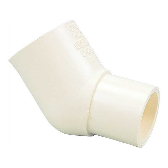 Genova 52705 Tube Street Elbow, 45 deg, 1/2 in, Slip x Spigot, 400 psi at 73 deg F, 100 psi at 180 deg F, CPVC