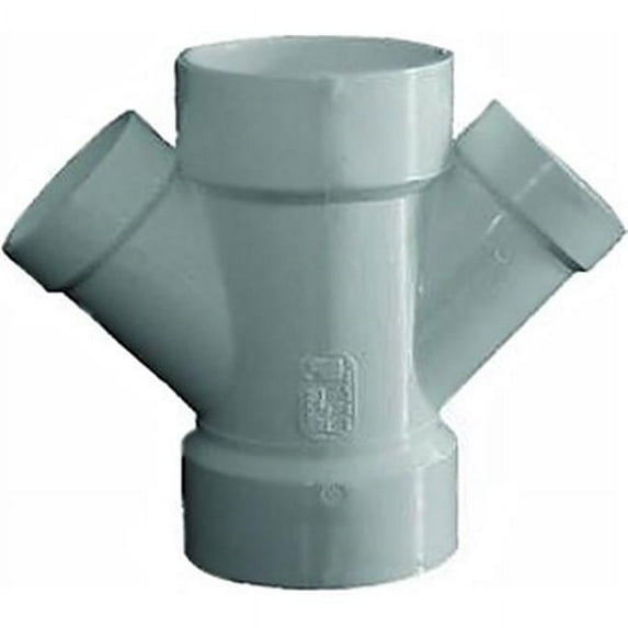 Genova 73442 4 x 2 in. Reducing Double Wye Pipe Fitting, White