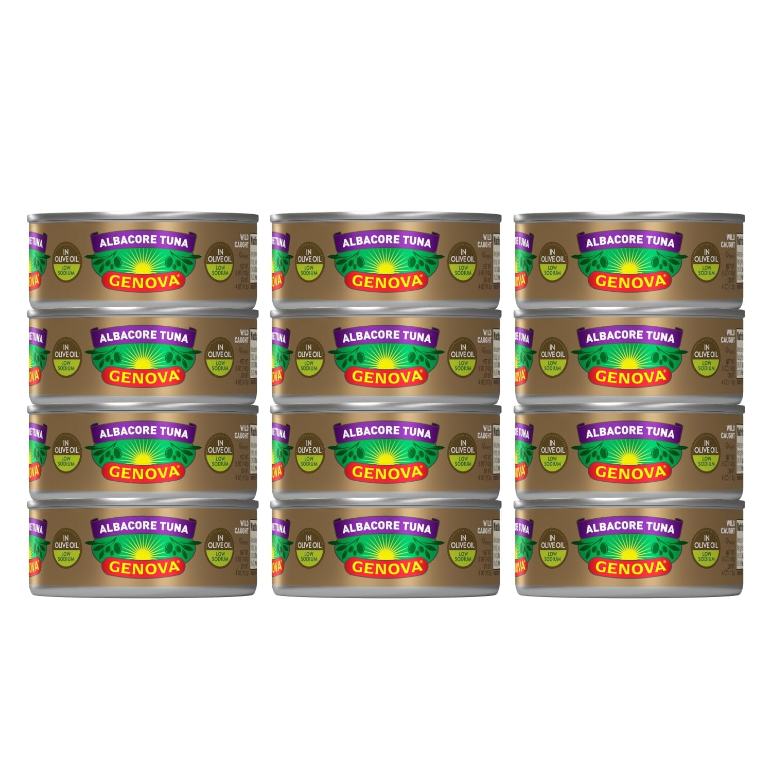 Genova Premium Albacore Tuna in Olive Oil, 5 Ounce Cans (Pack of 12 ...
