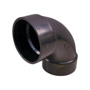CANPLAS 102254LBC Sanitary Pipe Elbow, 4 in, Hub, 90 deg Angle, ABS, Black