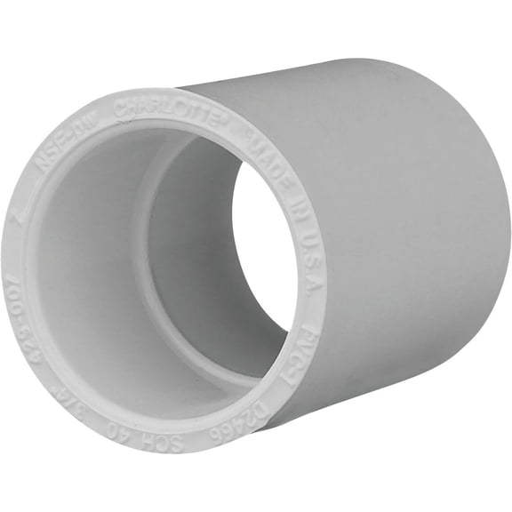 Genova Products PVC Pipe Coupling 30107CP - Durable - 10 Pack, 3/4-Inch White