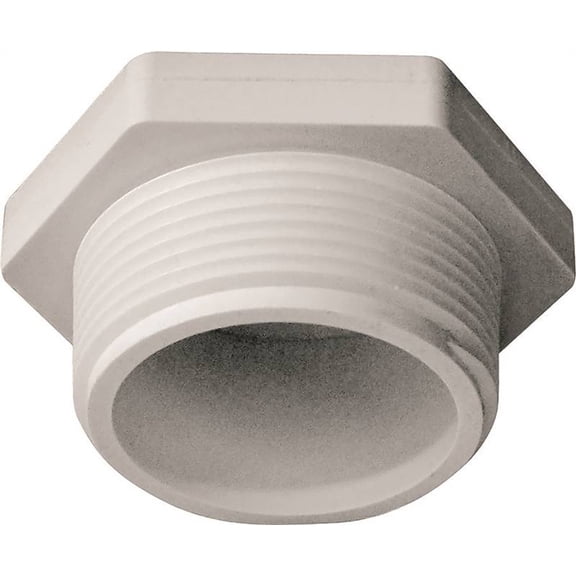 LASCO 450015BC Pipe Plug, 1-1/2 in, MPT, PVC, White, SCH 40 Schedule