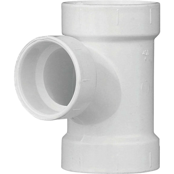 Charlotte Pipe 2 In. x 1-1/2 In. Reducing Sanitary PVC Tee PVC 00401 1000HA