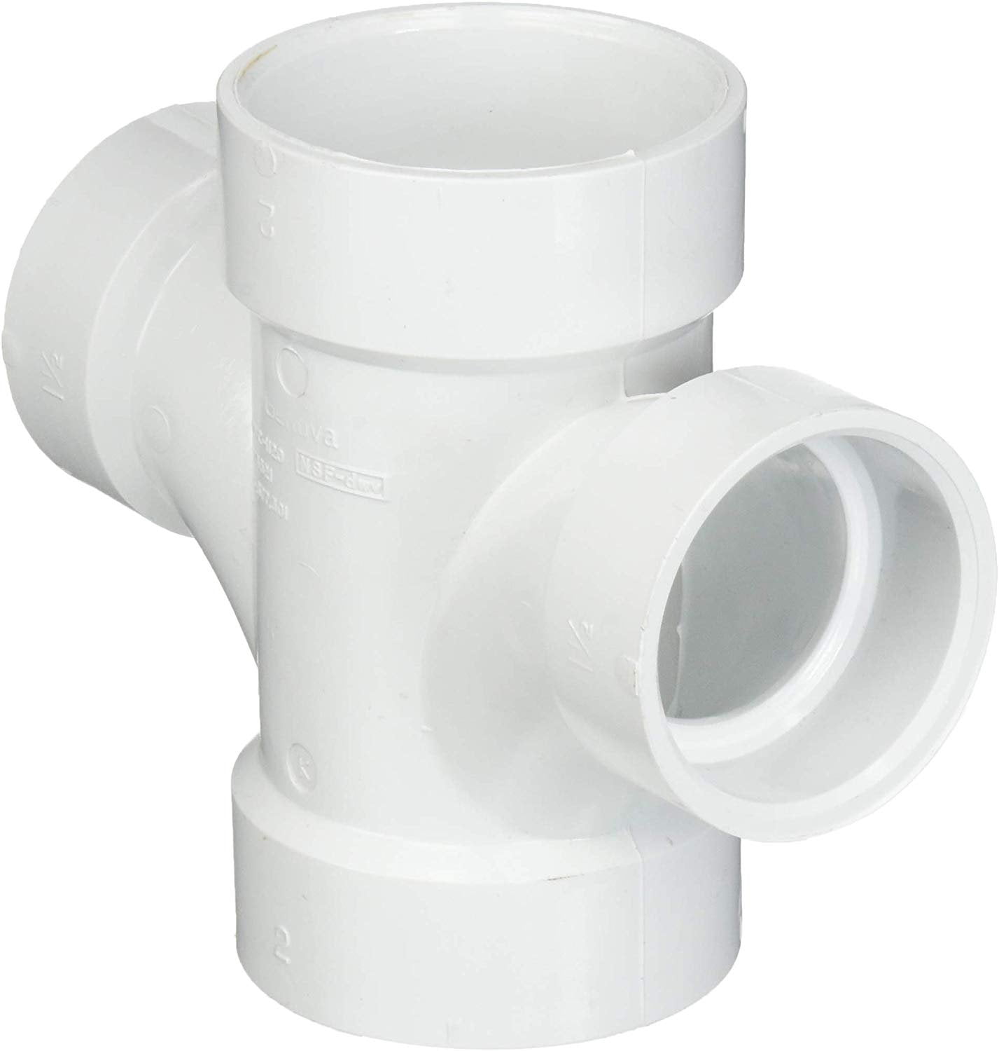 ケイティＮｏ2 Genova Products 73521 Reducing Double Sanitary Tee Pipe Fitting, 2