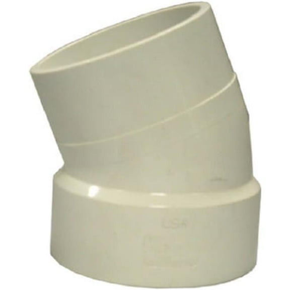 Genova Products 75840 4 in.- 22.5 Degree PVC-DWV Street Elbow- White