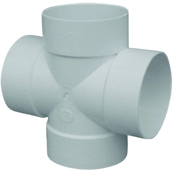 Genova Products Cross PVC Pipe Fitting - 4" Solvent Weld - Multicolor