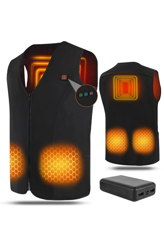 Heated Vest for Men and Women Graphene, Electric Lightweight Heated Vest Rechargeable Washable Adjustable Size Waistcoat Winter Thermal Thick Insulated for Winter Skiing Motorcycling