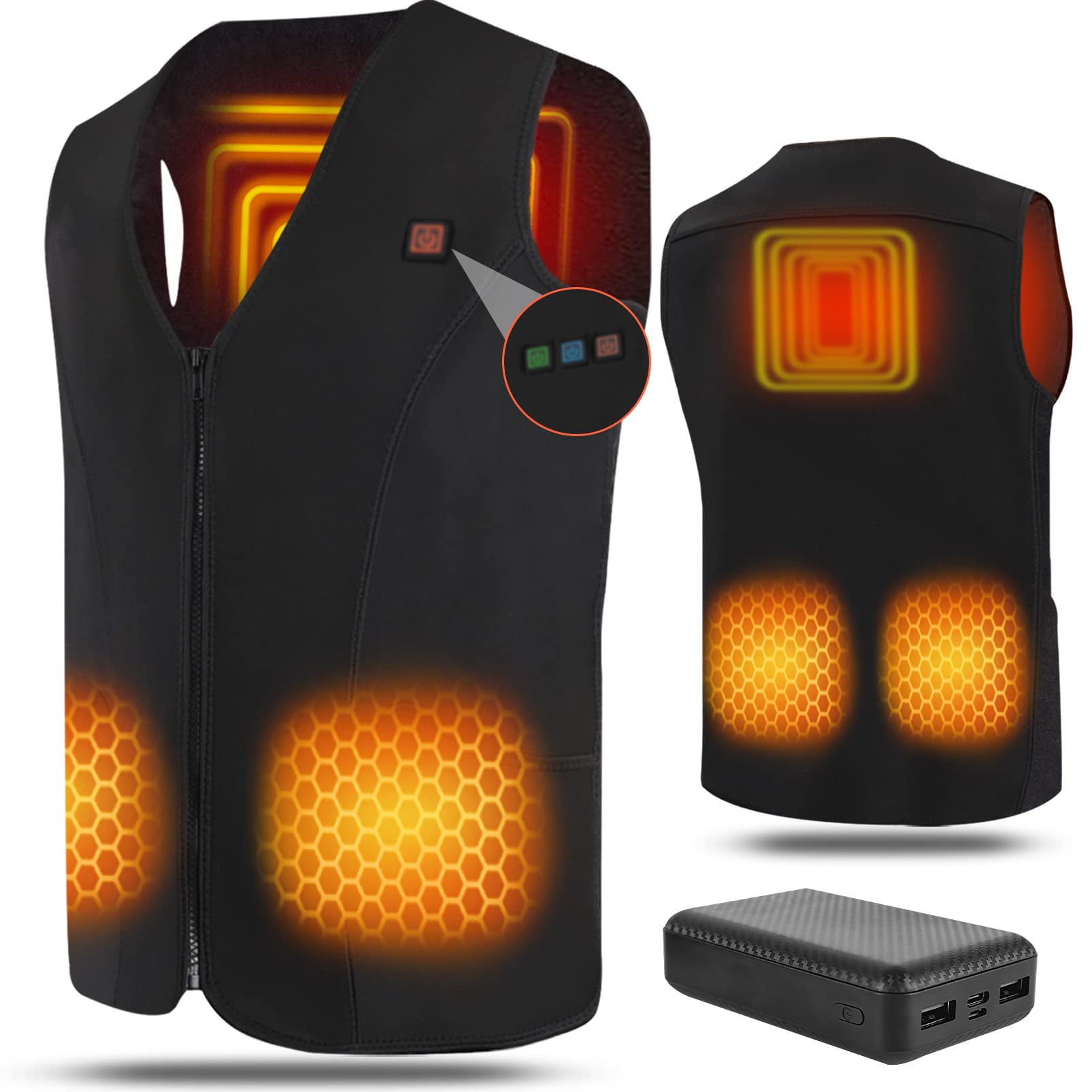 Srivb Heated Vest, USB Charging Heating Vest for Men Women