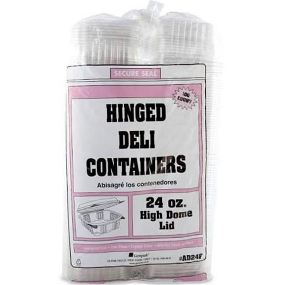 Genpak 24 oz Deli Hi Dome Hinge Lid Container, Clear - Case of 200