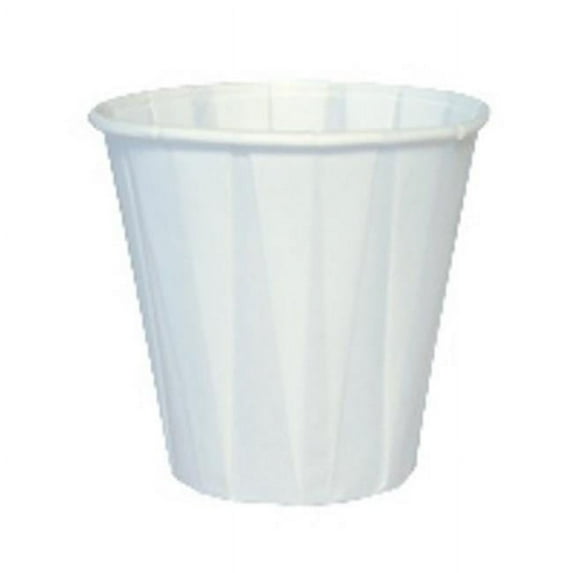 Genpak 597-W450F 3.5 oz. White Paper Pleated drinking Cup