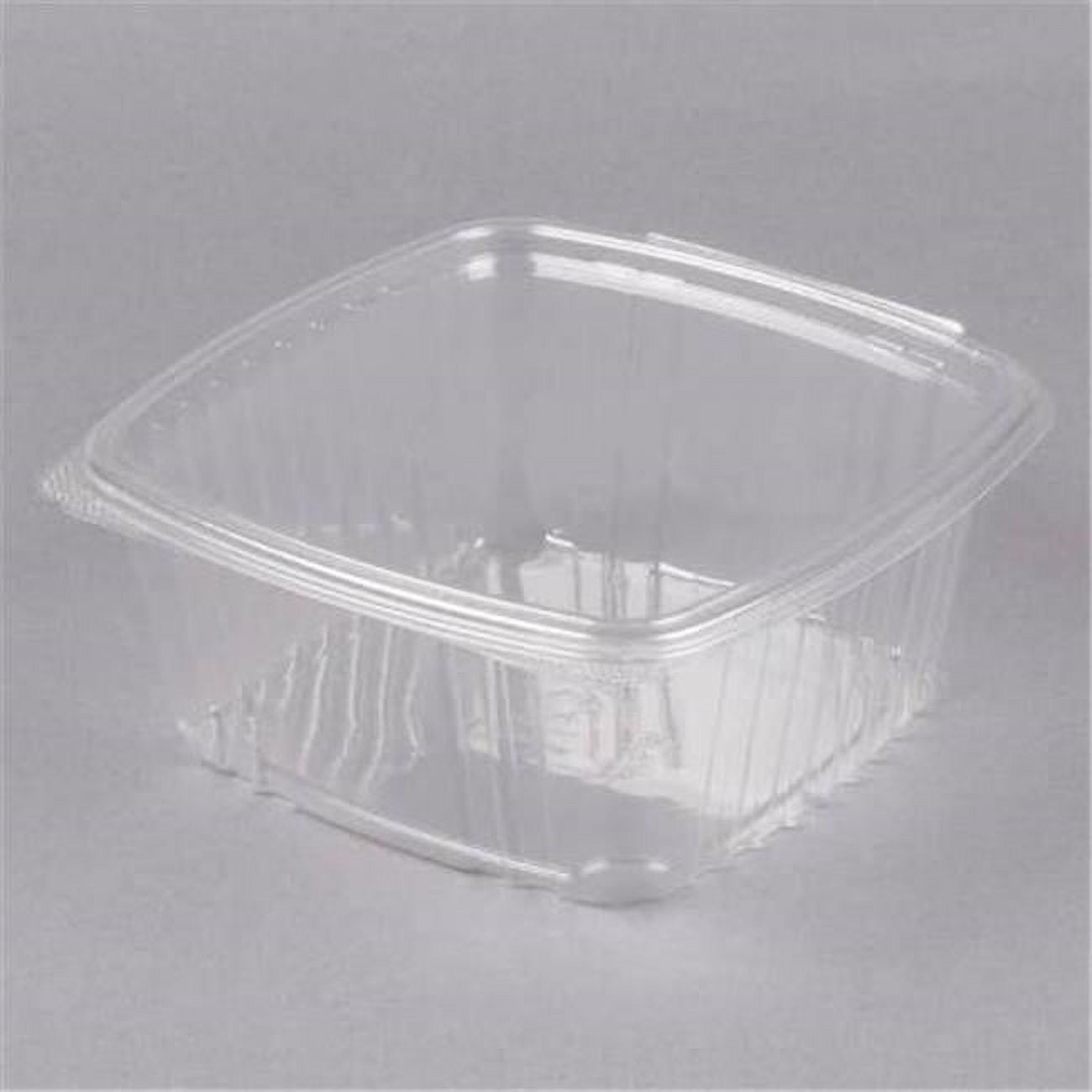Genpak AD64 64 oz Apet Plastic Hinged Deli Container, Clear Case of