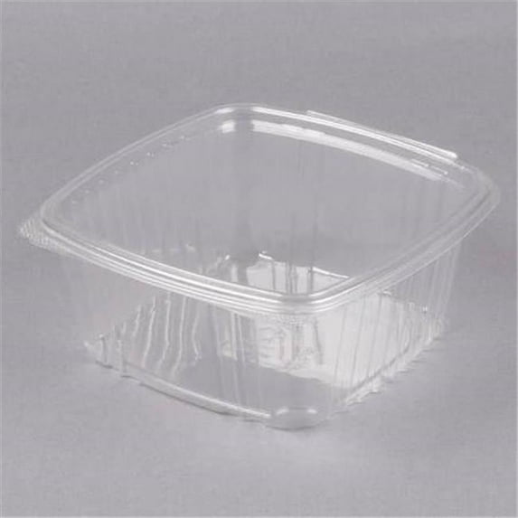 Genpak AD64 64 oz Apet Plastic Hinged Deli Container, Clear - Case of 200