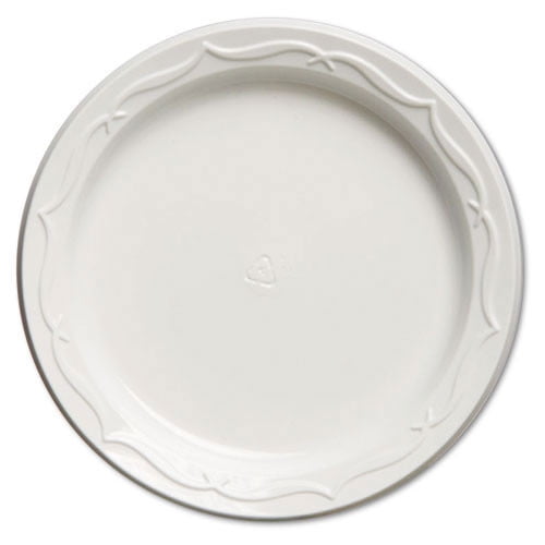 Genpak Aristocrat Plastic Plates, 6 Inches, White, Round, 125/Pack (70600GP)