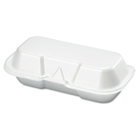 GEN-PAK CORP. 21100 Foam Hot Dog Container, 7 3/8 x 3 9/16 x 2 1/4, White, 125/Bag, 4 Bags/Carton