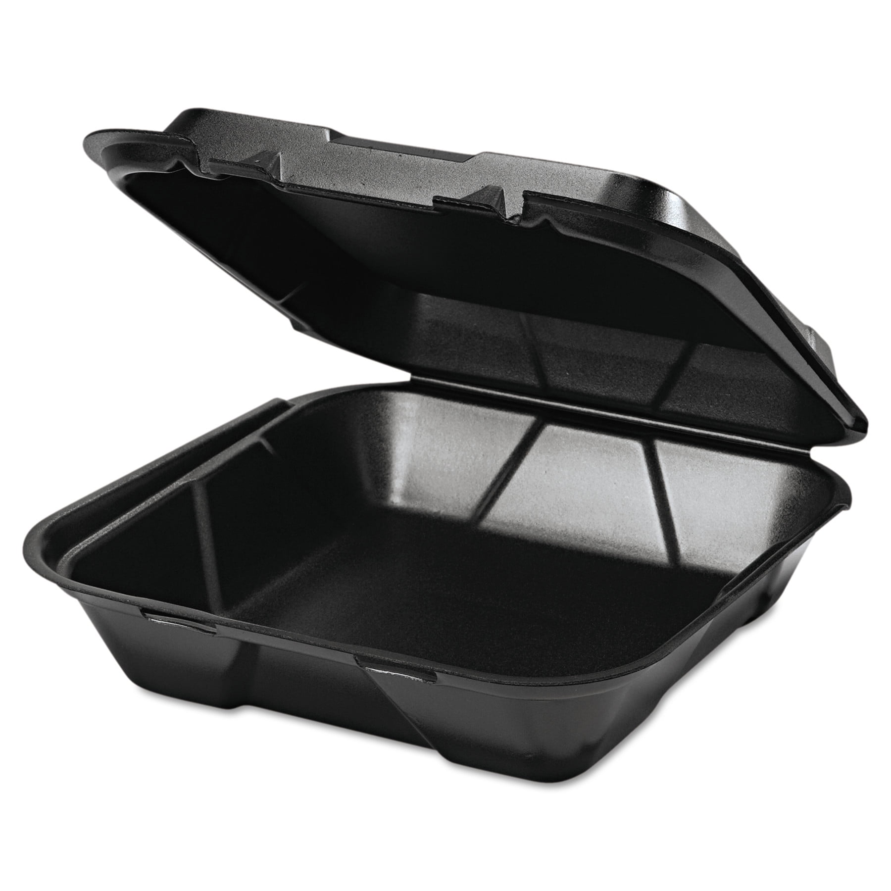 Genpak Snap It Foam Container, 1-Comp, 9 1/4 x 9 1/4 x 3, Black, 100/Bag, 2 Bags/Carton