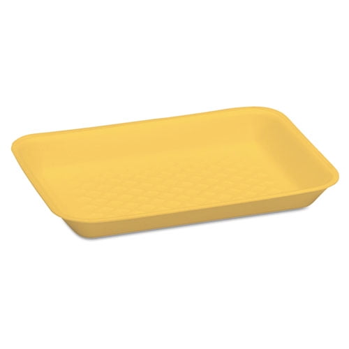Genpak Supermarket Trays Yellow Foam 8 1/4 x 5 3/4 x 1/2 125/Bag 4 Bags/Carton W1002YL