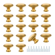 Genreen 10 Pack 30mm Gold Kitchen Cabinet Knobs Drawer Pulls with Installation Screws for Dressers Kitchens Cupboard