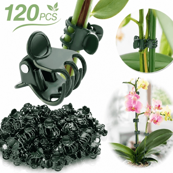 Ustris 120 Pcs Plant Clips Orchid Clips Plants Orchid Support Clips Flower Vine Clips for Supporting Stems Vines Stalks Climbing Plant Grow Upright