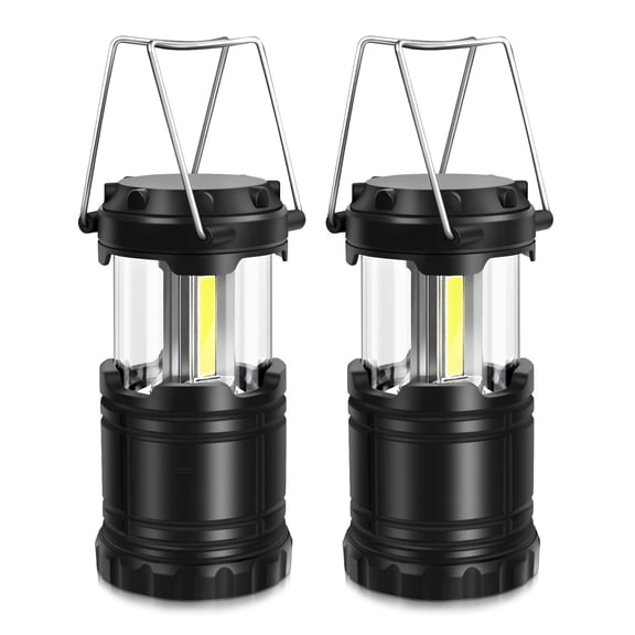 Genreen 2 Pack LED Camping Lantern, Battery Operated Lights, Adjustable Brightness for Camping, Emergencies, Power Outages, Outdoor Collapsible Lanterns