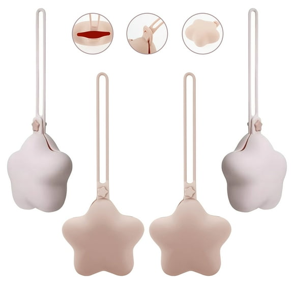 Genreen 2 Pack Silicone Pacifier Holder Case, Cute Portable Pacifier Storage Case for daily use.