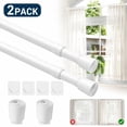 thumbnail image 1 of DEALLY Tension Curtain Rods No Drilling, 2Pcs Spring Loaded Curtain Rods, Adjustable 26 to 39 inch Carbon Steel Pole for Windows, Doorways, White, 1 of 8