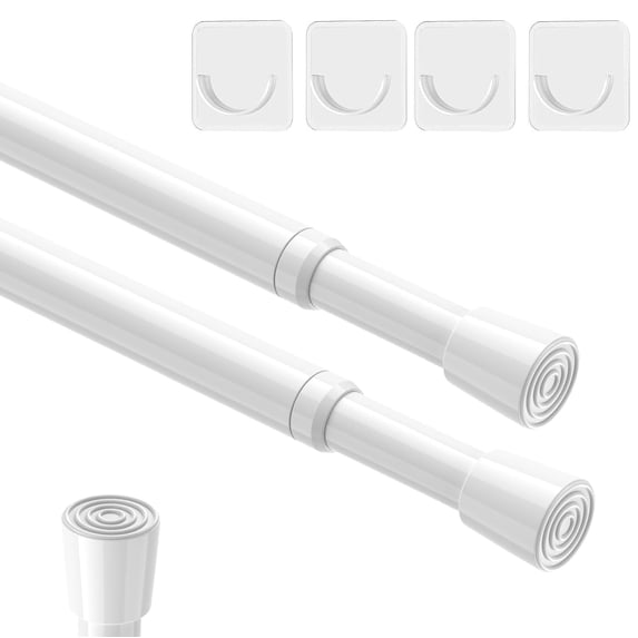 Window Spring Rods Genreen 2-Pack Spring Tension Curtain Rods, Adjustable 26 to 39 Inch ...