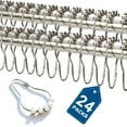thumbnail image 1 of Genreen 24 Pack Stainless Steel Shower Curtain Hooks, Rust Resistant Roller Rings with Gliding Balls, Polished Nickel Heavy Duty Hangers for Bathroom Rods, 1 of 9