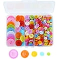 thumbnail image 1 of Genreen 320 pcs Colorful Buttons for Crafts DIY, 5 Size Buttons for Sewing Flatback Button Bulk with Box 4 Holes Assorted Button for Crafts and Decoration (9-25mm), 1 of 6