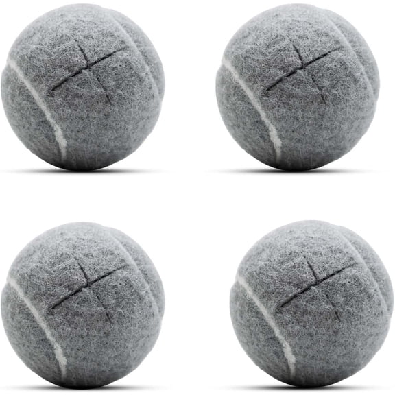 Genreen 4 PCS Precut Walker Tennis Balls for Furniture Legs and Floor Protection, Heavy Duty Long Lasting Felt Pad Glide Coverings (Grey)