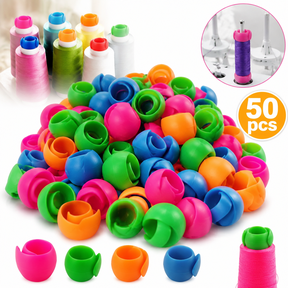 Ustris 50pcs Thread Spool Savers/Spool Huggers - Prevent Tails from Unwinding - No Loose Ends for Sewing and Embroidery Machine Thread Spools