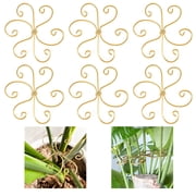 Genreen 6pcs Plant Stem Support, Iron Monstera Plant Support, Plant Stem Holder Support Unique Design Bamboo Clamp Set for Outdoor & Indoor Growing Climbing Plants Stabilization and Support
