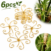 Genreen 6pcs Plant Stem Support, Iron Monstera Plant Support, Plant Stem Holder Support Unique Design Bamboo Clamp Set for Outdoor & Indoor Growing Climbing Plants Stabilization and Support