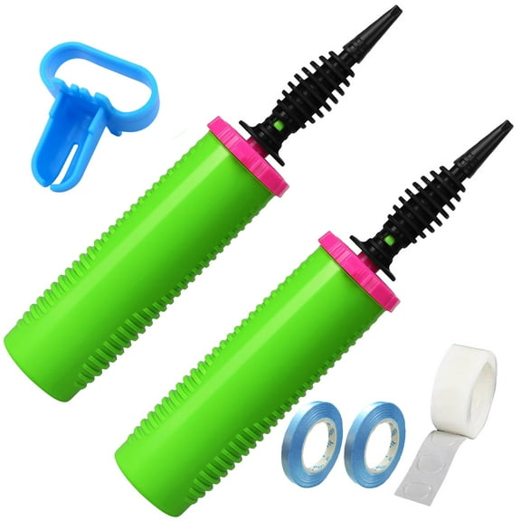 Genreen Balloon Pump Hand Two-Way Dual Action inflate 2Pack and Balloon Tying Tool in One, Handheld Air Pump Portable Manual Balloons Inflators for Party with Extra Accessories