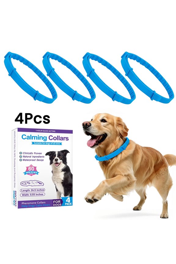 Calming Collar for Dogs,4 Pack Pheromone Collar for Dogs, Anxiety Relief for Pets, 60-Day Long Calming Effect,Relief Anxiety Stress Separation - Suitable for Small,Medium,Large Dog