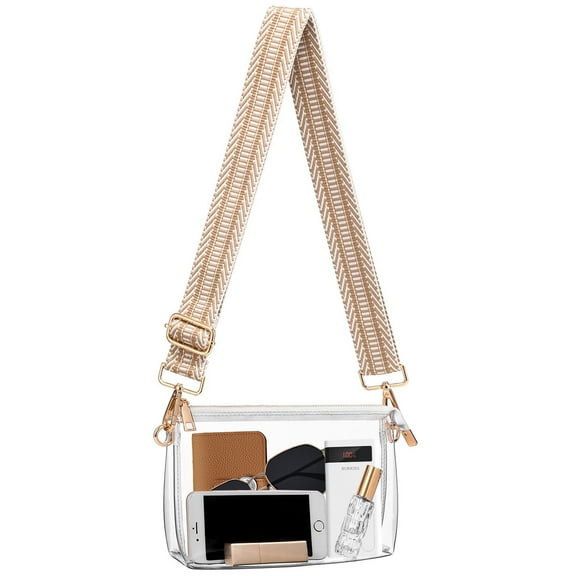 Genreen Clear Purse for Women - Stadium Approved Crossbody Bag, Small Stadium Bag for Concerts & Sports Events