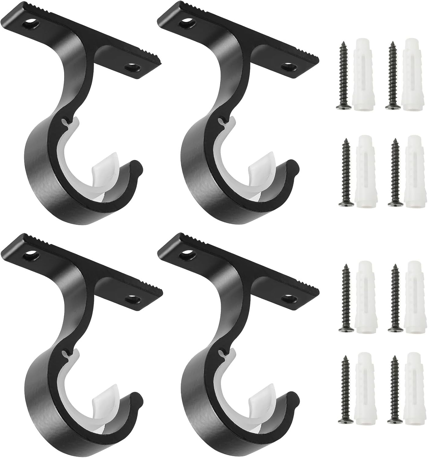 Genreen Curtain Rod Brackets Ceiling Mount and Wall Installation