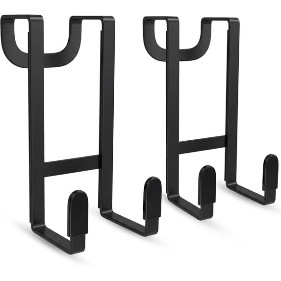 Genreen Over The Door Hooks - 2 Pack Heavy Duty Dual-Hook Organizer Hanger with Non-Slip Rubber for Towels, Clothes & Bags Use in Bathroom, Bedroom, Kitchen