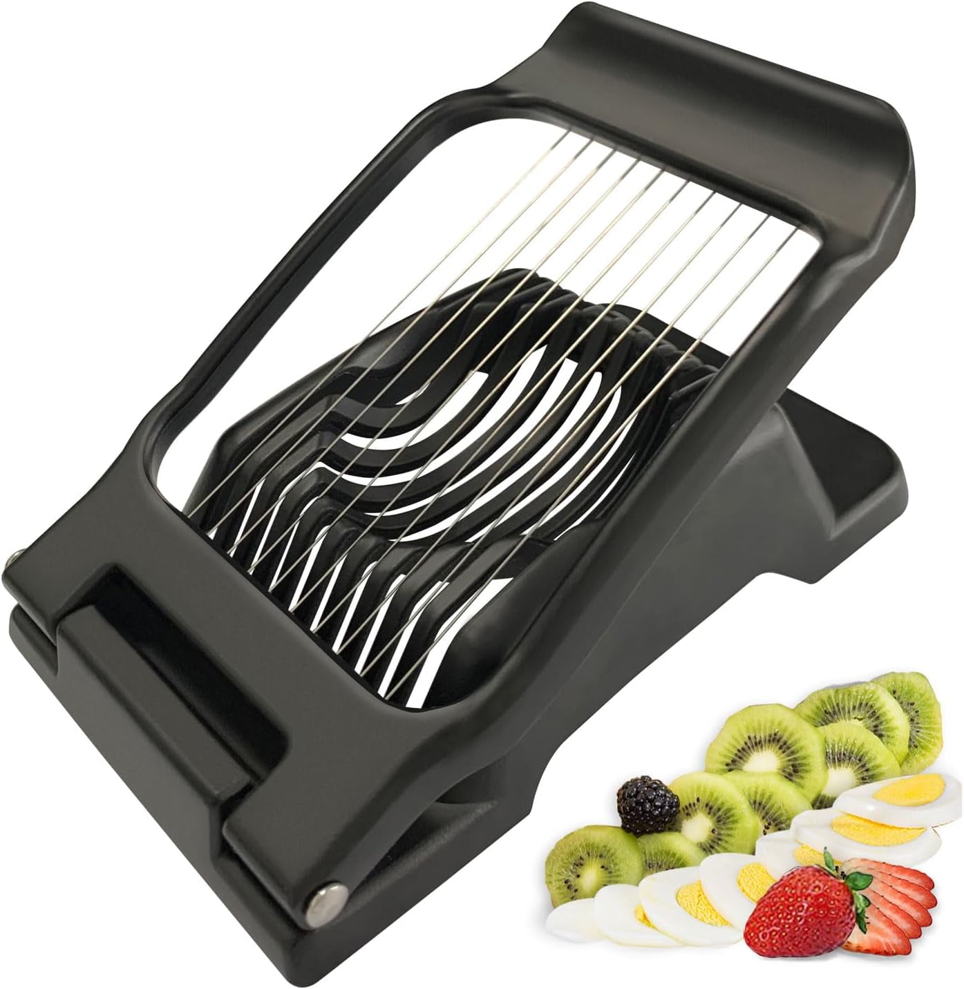 Genreen Egg Slicer for Hard Boiled Eggs Heavy Duty, Egg Cutter for Soft Fruit Food Mushroom Black