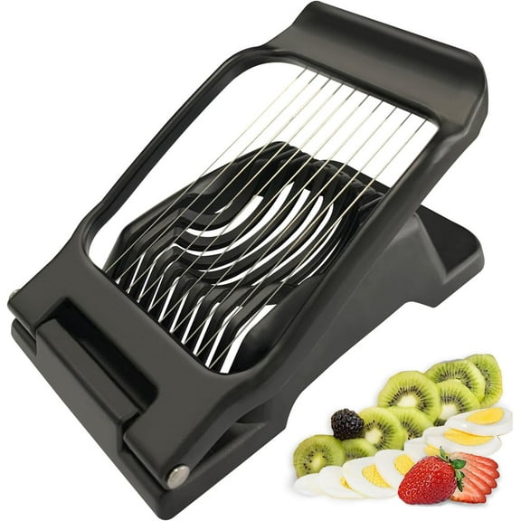 Genreen Egg Slicer for Hard Boiled Eggs Heavy Duty, Egg Cutter for Soft Fruit Food Mushroom Black